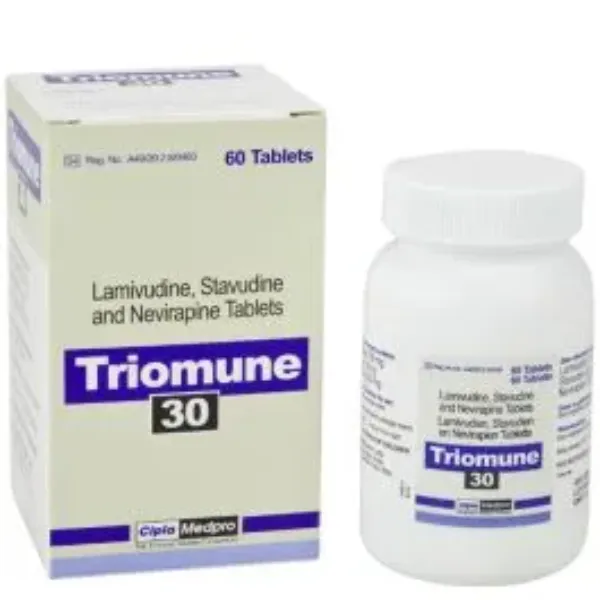 TRIOMUNE 30 MG/150 MG/200 MG -STAVUDINE/LAMIVUDINE/NEVIRAPINE